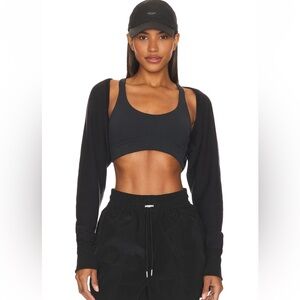 Revolve Strut-This The Shrug In Black Long Sleeve Sweater Crop Top Shirt XS